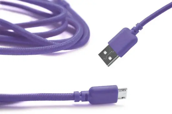 Data Cord Cable Ancus USB to Micro USB with Enhanced Plug-inn Purple 1m
