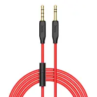 Audio Cable Hoco UPA12 3.5mm Male to 3.5mm Male with Microfone and Buttons for Audio-in, and Mobile Phones 1m Black