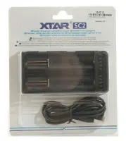Industrial Type Battery Charger Xtar SC2 USB-C 2 Positions with Power Display for 18650 18700 20700 21700 22650 25500 26650