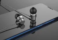 Hands Free Lenovo HF118 Earphones Stereo 3.5mm with Micrphone and Operation Control Buttons. Metal Black