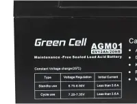 Battery for UPS Green Cell AGM01 AGM (6V 12Ah) 1.84kg 151mm x50mm x 94mm