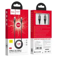 Cable Hoco X50 Exquisito USB-C to USB-C 100W 5.0A/20V Braided Black 2m