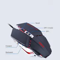 Wired Mouse iMICE T80 Gamer 6D with 6 Buttons, 3200 DPI LED Lightning. Black