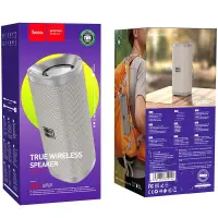 Wireless Speaker Hoco HC4 Bella TWS Gray V5.0 2x5W IPX4 Built-in Microphone FM USB & AUX Port Micro SD