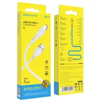 Data Cable Borofone BX51 Triumph USB to USB-C 3A White 1m