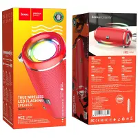 Wireless Speaker Hoco HC2 Xpress TWS Red V5.0 2x5W, 2400mAh, IPX5, Microphone, FM, USB & AUX Port, Micro SD and LED Light