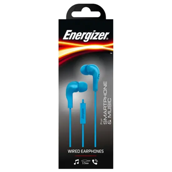 Hands Free Energizer CIA5 Stereo 3.5mm Blue with Micrphone and Operation Control Button 1.1m