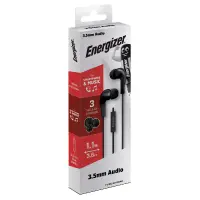 Hands Free Energizer CIA5 Stereo 3.5mm Black with Micrphone and Operation Control Button 1.1m