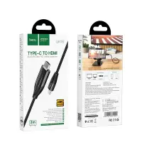 Data Cable Hoco UA16 USB-C to HDMI 4K 30Hz ULTRA HD 2m Grey Braided