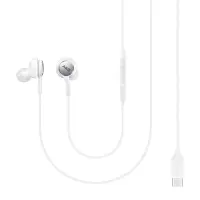 Hands Free Stereo Samsung Earphones EO-IC100BW Type-C White with Microphone and 1.2m Power Button