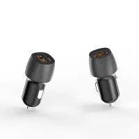 Car Charger Ancus Pulse D62 Dual USB-C PD 20W and USB QC 3.0A 18W Black