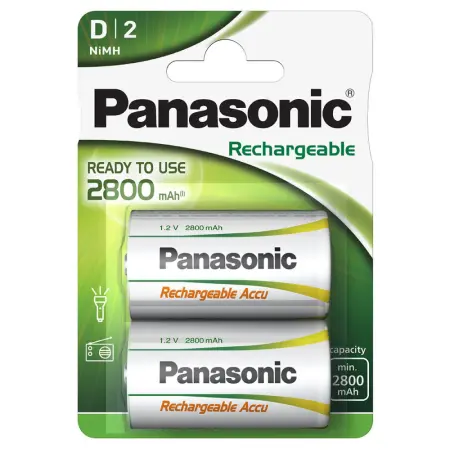 Rechargeable Battery Panasonic Ready to use HHR1SRE/2B Size D 2800 mAh 1.2V 2 pcs