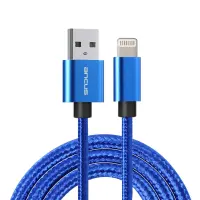 Data Cable Ancus Flow Plus E54 USB σε Lighting 2.0A  Reinforced Plugs and Braided Cable Blue 1m