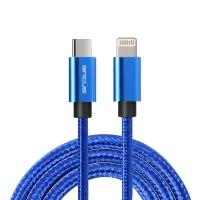 Data Cable Ancus Flow Plus E54 USB-C to Lightning 2.0A Reinforced Plugs and Braided Cable Blue 1m