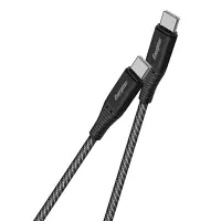 Data Cable Energizer Metal & Braided Nylon Cable  USB-C to USB-C 100W 2m Black