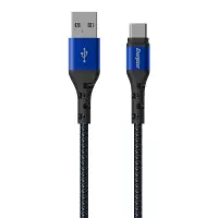 Data Cable Energizer Metal / Braided Nylon USB-A to USB-C Blue 2m