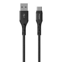 Data Cable Energizer Metal / Braided Nylon USB-A to USB-C Black 2m
