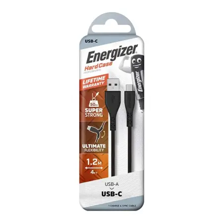 Energizer Lifetime Warranty connection cable USB-A in USB-C 2.0A Black 1.2m