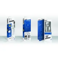 Hands Free Energizer UIL35WH2 Metal Stereo 3.5 mm with Lightning Adapter MFI to 3.5 mm and Power Buttons 1.2m White