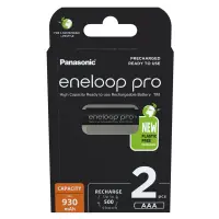 Rechargeable Battery Panasonic Eneloop Pro BK-4HCDE/2BE 930 mAh size AAA Ni-MH 1.2V Τεμ. 2 New Package