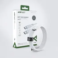 Cable Acefast C3-03 USB-C to USB-C 3A 60W Braided White 1.2m