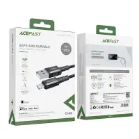 Data Cable Acefast C1-02 Metallic USB-A to Lightning 2.4A Apple Certified MFI Braided Black1.2m
