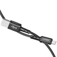 Data Cable Acefast C1-02 Metallic USB-A to Lightning 2.4A Apple Certified MFI Braided Black1.2m