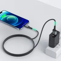 Data Cable Acefast C1-02 Metallic USB-A to Lightning 2.4A Apple Certified MFI Braided Black1.2m