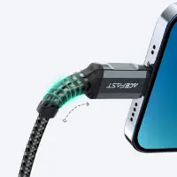 Data Cable Acefast C1-02 Metallic USB-A to Lightning 2.4A Apple Certified MFI Braided Black1.2m