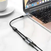 Hoco UPA21 3.5mm Male to Duble 3.5mm Female for microphone and headphones Braided 25cm Μαύρο