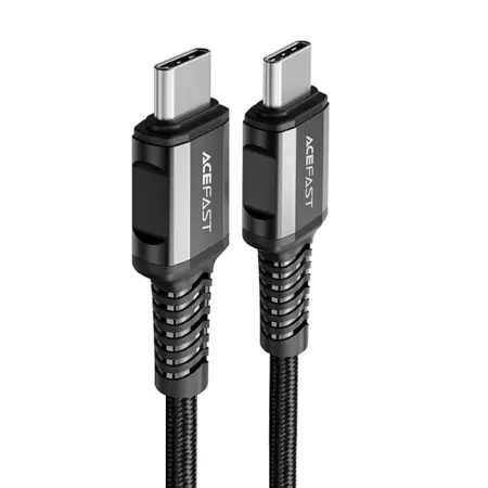 Data Cable Acefast C1-03 Metallic USB-C to USB-C 3A 60W Braided Black 1.2m