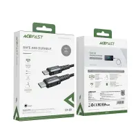 Data Cable Acefast C1-03 Metallic USB-C to USB-C 3A 60W Braided Black 1.2m