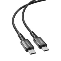 Data Cable Acefast C1-03 Metallic USB-C to USB-C 3A 60W Braided Black 1.2m