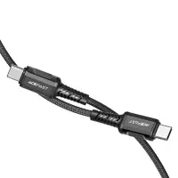 Data Cable Acefast C1-03 Metallic USB-C to USB-C 3A 60W Braided Black 1.2m
