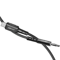 Data Cable Acefast Metallic C1-08 USB-C to 3.5mm Male Braided Black 1.2m