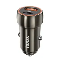 Car Charger Hoco Z46A Blue Whale USB-C PD20W to USB 18W QC3.0 5V/3A Grey