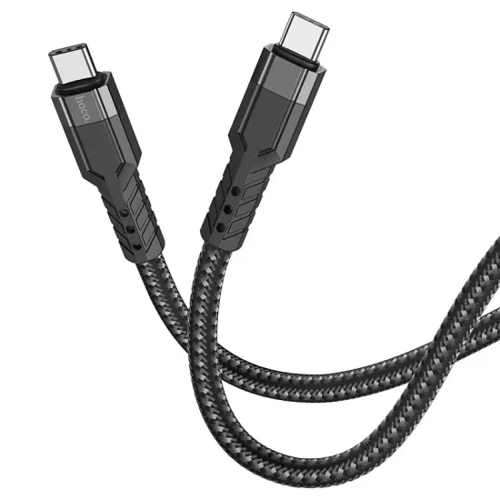 Data Cable Hoco U110 USB-C to USB-C Braided 60W 20V/3A Black Extra Durability 1.2m