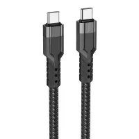 Data Cable Hoco U110 USB-C to USB-C Braided 60W 20V/3A Black Extra Durability 1.2m