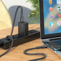 Data Cable Hoco U110 USB-C to USB-C Braided 60W 20V/3A Black Extra Durability 1.2m