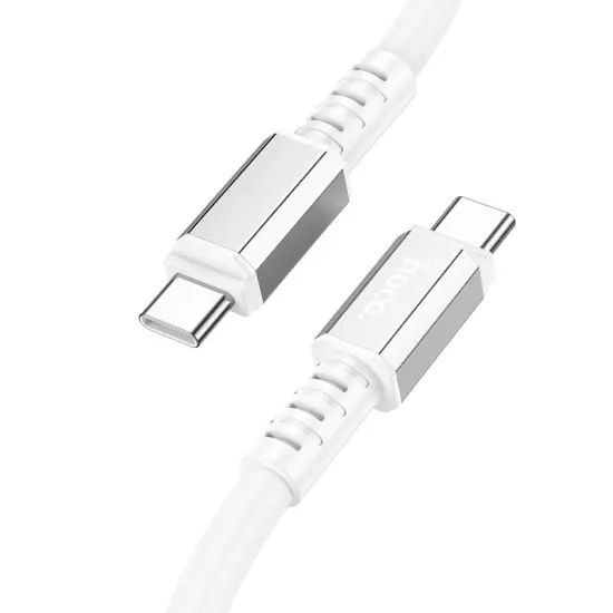 Data Cable Hoco X85 Strength USB-C to USB-C 60W 20V/3A White Extra Durability 1m