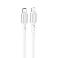 Data Cable Hoco X85 Strength USB-C to USB-C 60W 20V/3A White Extra Durability 1m