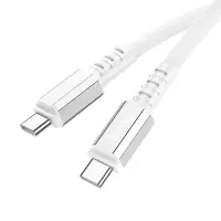 Data Cable Hoco X85 Strength USB-C to USB-C 60W 20V/3A White Extra Durability 1m