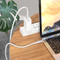 Data Cable Hoco X85 Strength USB-C to USB-C 60W 20V/3A White Extra Durability 1m