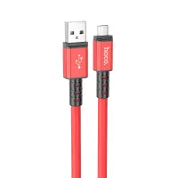 Data Cable Hoco X85 Strength USB to Micro-USB 2.4A Red Extra Durability 1m