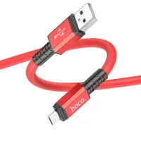 Data Cable Hoco X85 Strength USB to Micro-USB 2.4A Red Extra Durability 1m