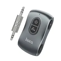 Bluetooth FM Transmitter Hoco E73 Tour BT v5.0 AUX 3.5mm TF Card Metal Built-In Microphone Gray