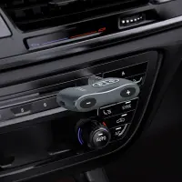 Bluetooth FM Transmitter Hoco E73 Tour BT v5.0 AUX 3.5mm TF Card Metal Built-In Microphone Gray