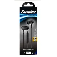 Hands Free Energizer UIC30 Metal Stereo with USB-C Adapter to 3.5mm and Power Buttons 1.2m Black