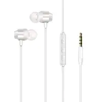 Hands Free Energizer CIA10 Metal Stereo 3.5mm White with Micrphone and Multi Operation Control Button 1,2m