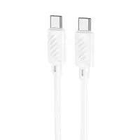 Data Cable Hoco X88 USB-C to USB-C 60W for Fast Charging and Data Transfer White 1m
